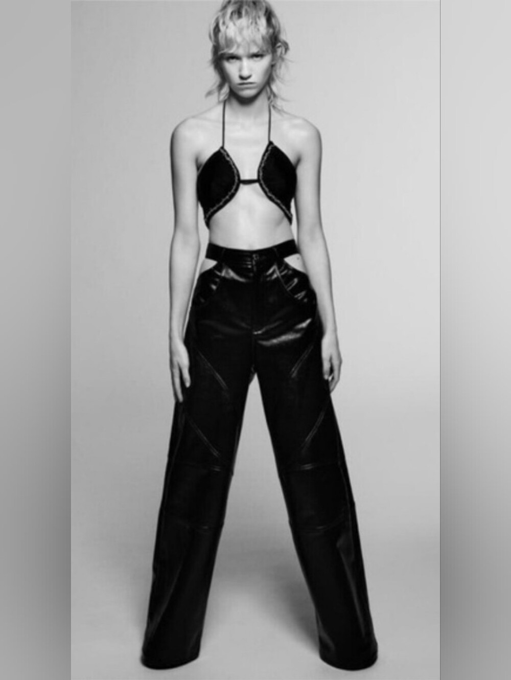 Zara Black High-Waist Wide Leg Trousers
